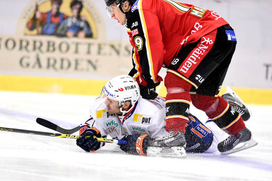 Luleås Daniel Mannberg trycker ner Växjös Cory Murphy