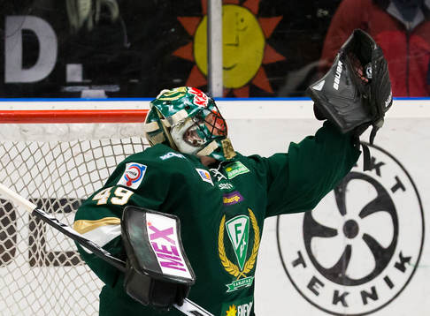 Färjestads målvakt Justin Pogge
