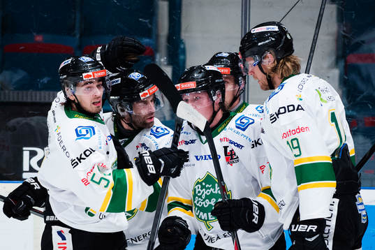 Björklövens spelare jublar
