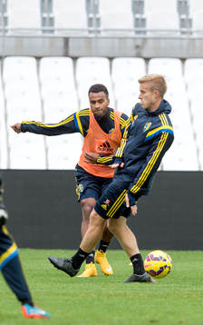 Sveriges Oscar Wendt och Isaac Kiese Thelin