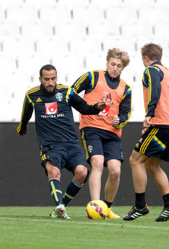 Sveriges Emil Forsberg och Erkan Zengin