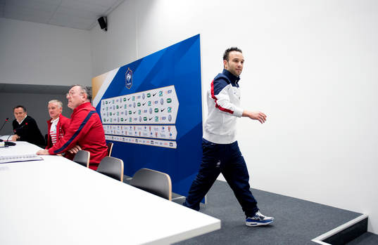 Frankrikes Mathieu Valbuena och Frankrikes förbundskapten