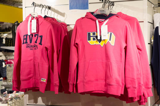 Rosa HV71-tröjor säljs i HV-Shopen