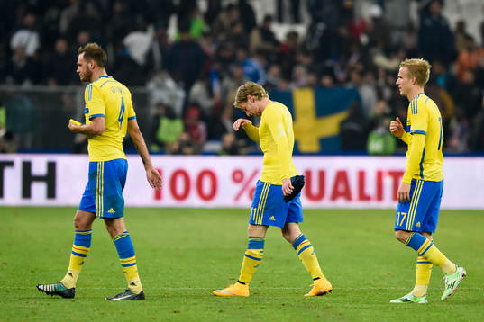 Sveriges Andreas Granqvist, Emil Forsberg och Oscar Wendt