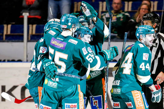 Färjestads Milan Gulas jublar