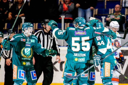 Färjestads Milan Gulas jublar
