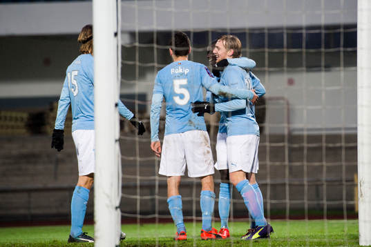 Malmö FFs spelare jublar