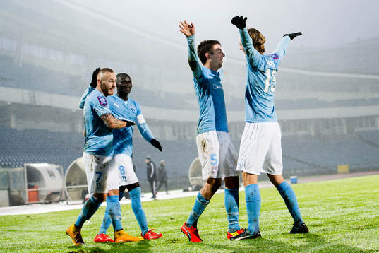 Malmö FFs Magnus Eriksson, Enock Kofi Adu, Erdal Rakip och