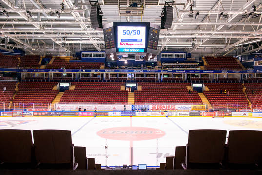 Tegera Arena före ishockeymatchen i SHL mellan Leksand och