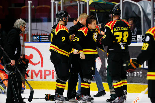 Brynäs Sebastian Enterfeldt leds av isen