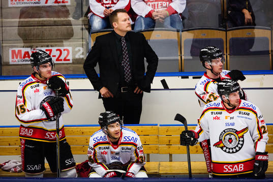 Luleås tränare Joakim Fagervall, Niklas Fogström och