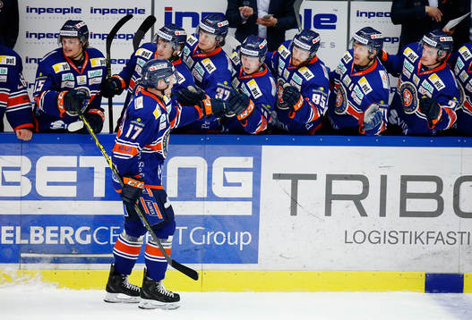 Växjös Alexander Johansson gör 1-1 och jublar
