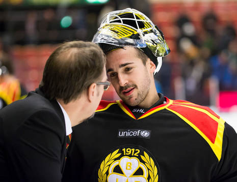 Brynäs målvaktstränare Per-Erik Alcén och målvakt