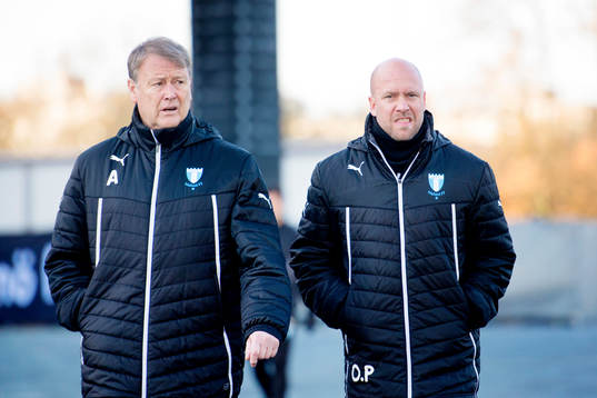 Malmö FFs tränare Åge Hareide assisterande tränare Olof