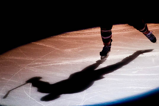 Skugga av en ishockeyspelare