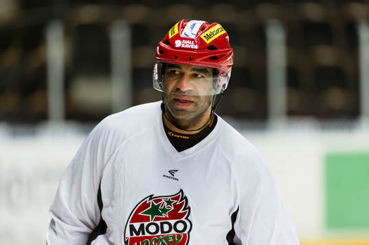 Donald Brashear tränar med sina lagkamrater