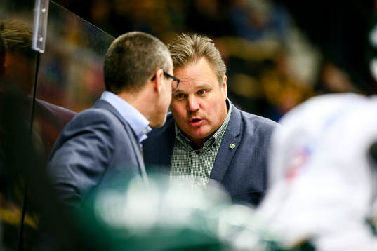 Färjestads tränare Tommy Samuelsson och Leif Carlsson