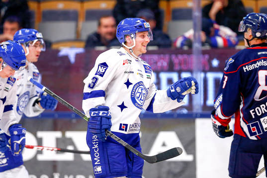 Leksands Linus Hultström jublar