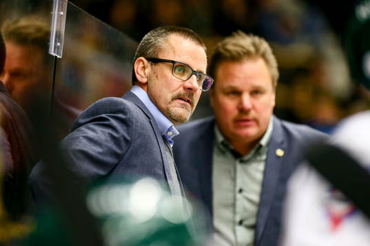 Fäjestads tränare Tommy Samuelsson och Leif Carlsson