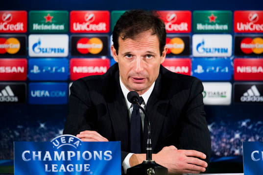 Juventus tränare Massimiliano Allegri på presskonferensen