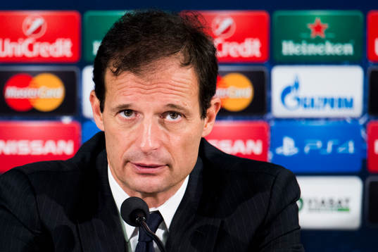Juventus tränare Massimiliano Allegri på presskonferensen