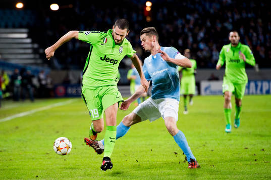 s Markus Rosenberg och Juventus Leonardo Bonucci