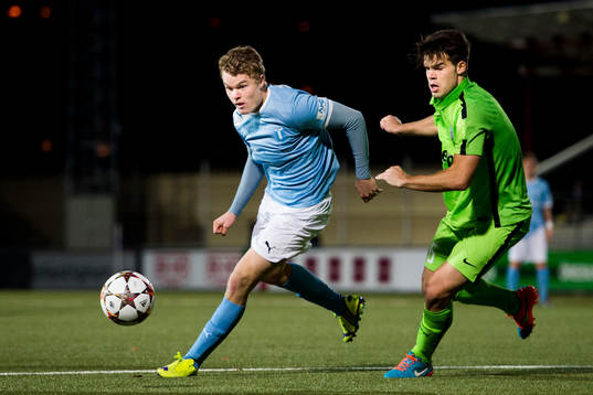 Malmö FFs Freddie Brorsson och Juventus Giulio Parodi