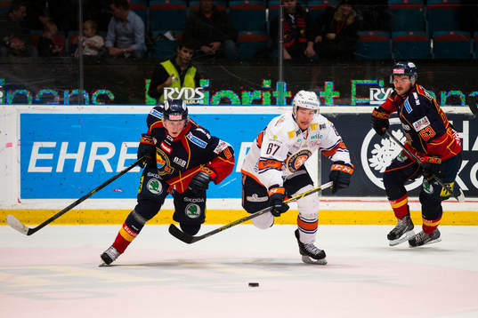 Djurgårdens Linus Arnesson (v) och Vjatjeslav Trukhno (h)