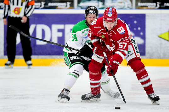 Timrås Anton Wedin och Rögles Peter LeBlanc