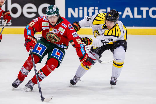 Frölundas Mattias Janmark och Brynäs Oscar Eklund