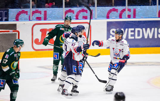 Linköpings Magnus Johansson gör 3-4 på Färjestads