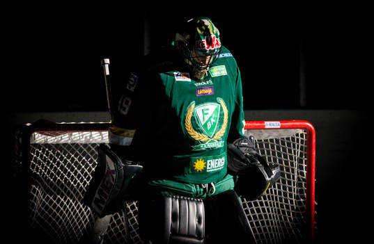 Färjestads målvakt Justin Pogge
