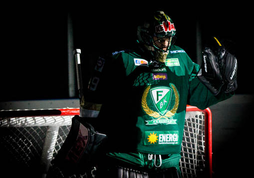 Färjestads målvakt Justin Pogge