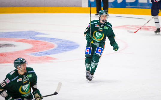 Färjestads Joel Eriksson Ek jublar