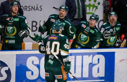 Färjestads Niclas Arell jublar