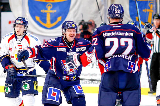 Linköpings Nichlas Hardt och Mattias Sjögren jublar