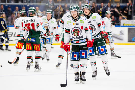 Frölundas Mathis Olimb (i), Mattias Janmark  deppar