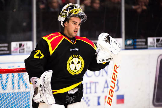 Brynäs målvakt Bernhard Starkbaum deppar