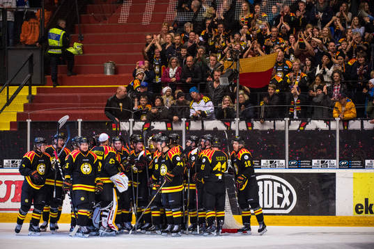 Brynäs spelare och publikn jublar