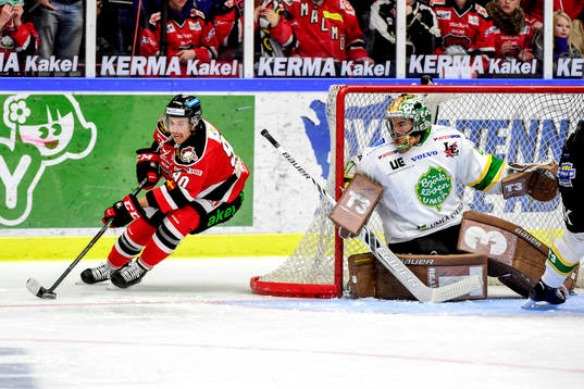Malmö Redhawks Mattias Persson och Björklövens målvakt