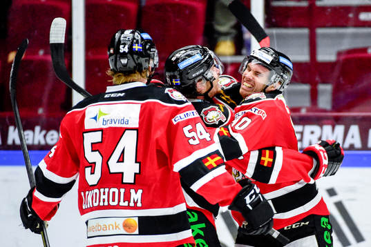 Malmö Redhawks Mattias Persson, Nicklas Jadeland och Anton