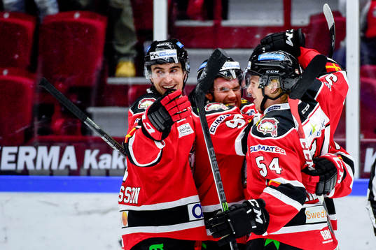 Malmö Redhawks Mattias Persson, Nicklas Jadeland och Anton