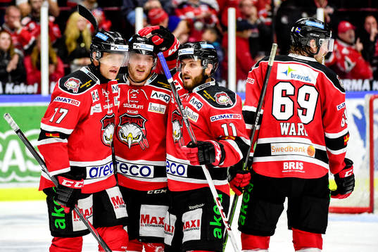 Malmö Redhawks Mathias Tjärnqvist jublar