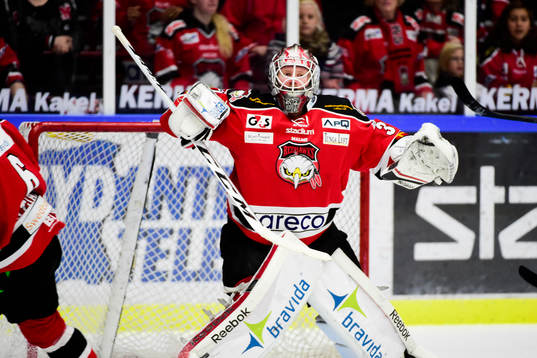Malmö Redhawks målvakt Jonas Gunnarsson deppar