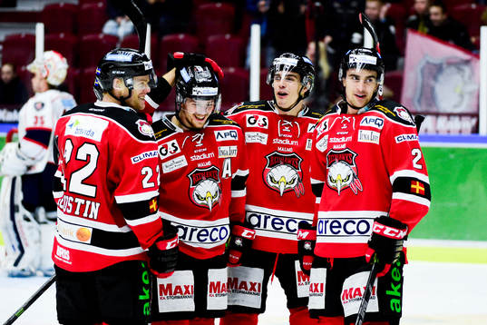 Malmö Redhawks spelare jublar