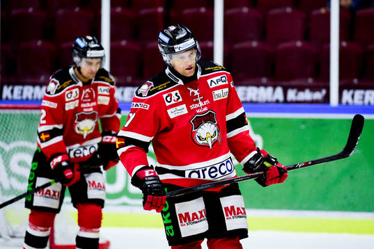 Malmö Redhawks Nils Andersson (tv) och Mathias Tjärnqvist