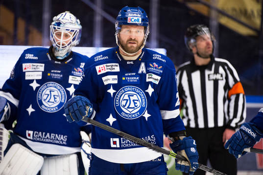 Leksands målvakt Oscar Alsenfelt  och Jonas Frögren deppar