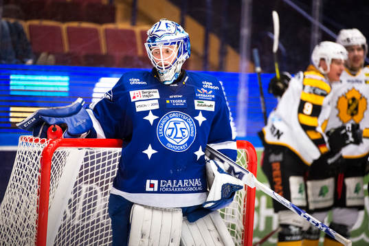 Leksands målvakt Oscar Alsenfelt  deppar