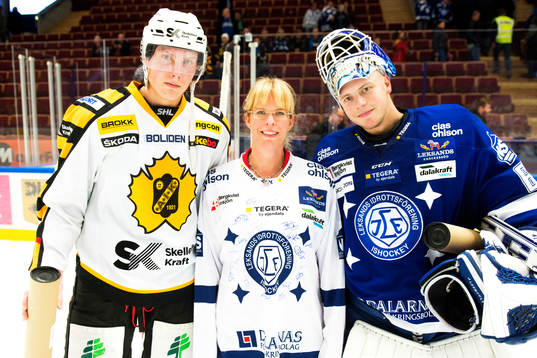 Skellefteås Oskar Sundqvist och Leksands målvakt Oscar
