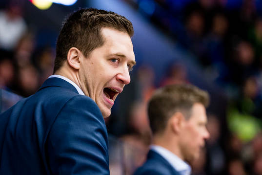 Växjös tränare Sam Hallam skriker